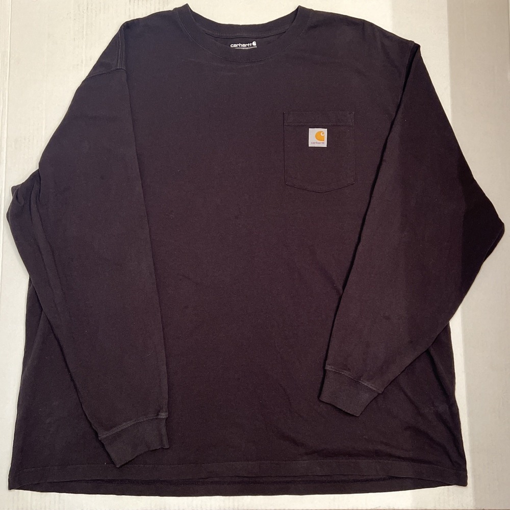 Carhartt Workwear 3XL Loose Fit Long Sleeve Pocket T-Shirt for Men Black